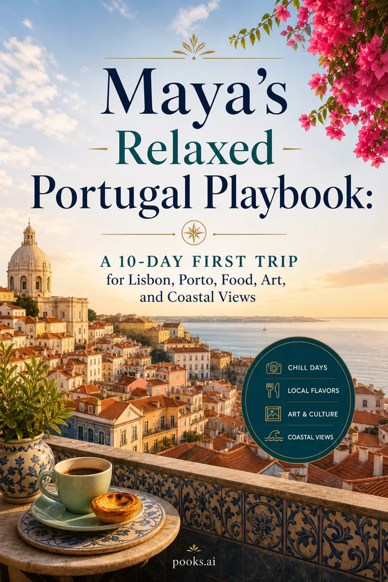 Cover of Maya's Relaxed Portugal Playbook: A 10-Day First Trip for Lisbon, Porto, Food, Art, and Coastal Views